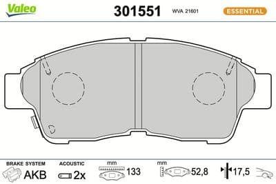 Juego de balatas de freno VALEO 301551