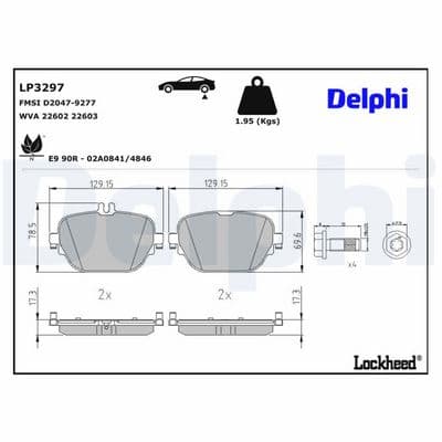 Juego de balatas de freno DELPHI LP3297