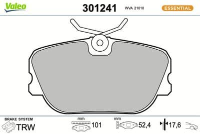 Juego de balatas de freno VALEO 301241