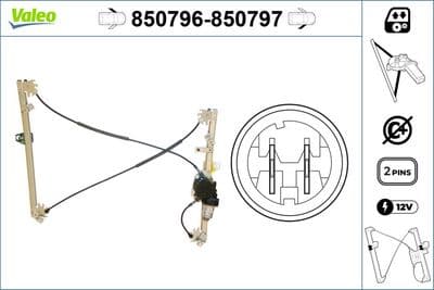 Elevador para ventanas VALEO 850796