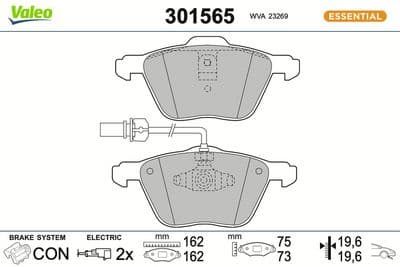 Juego de balatas de freno VALEO 301565