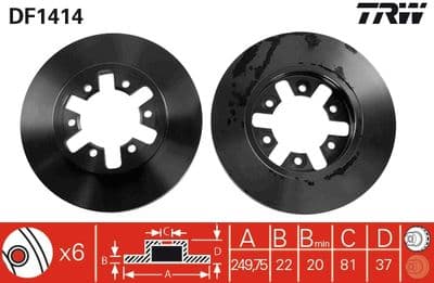 Disco de freno TRW DF1414