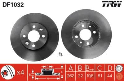 Disco de freno TRW DF1032
