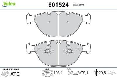 Juego de balatas de freno VALEO 601524