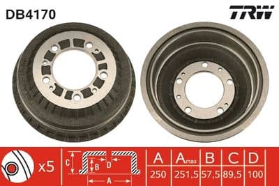Tambor de freno TRW DB4170