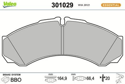 Juego de balatas de freno VALEO 301029