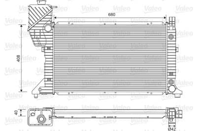 Radiador, refrigeración del motor VALEO 732472