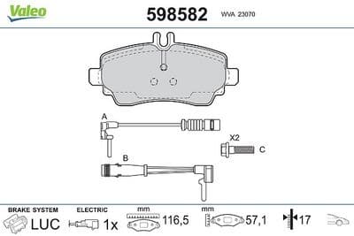Juego de balatas de freno VALEO 598582