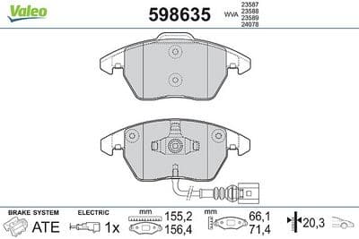 Juego de balatas de freno VALEO 598635