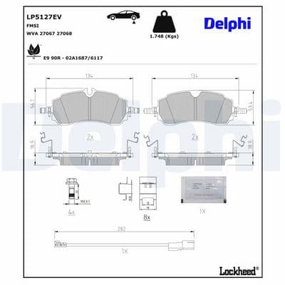 Juego de balatas de freno DELPHI LP5127EV
