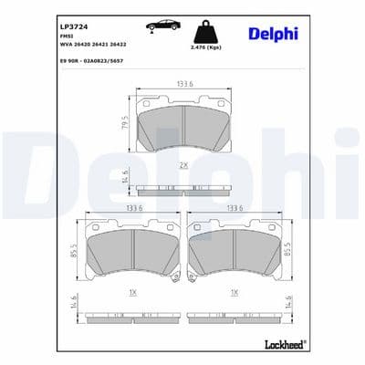 Juego de balatas de freno DELPHI LP3724