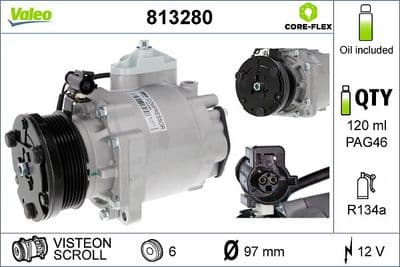 Compresor, aire acondicionado VALEO 813280