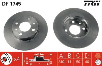 Disco de freno TRW DF1745