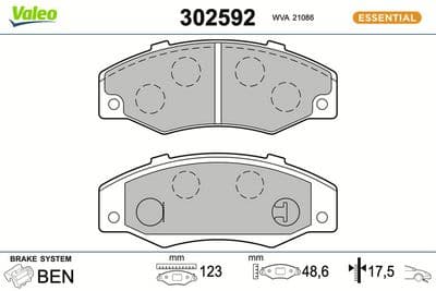 Juego de balatas de freno VALEO 302592