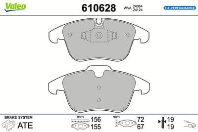 Juego de balatas de freno VALEO 610628