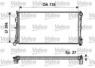 Radiador, refrigeración del motor VALEO 732956