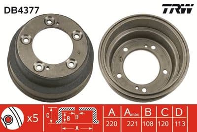 Tambor de freno TRW DB4377