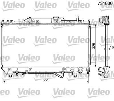 Radiador, refrigeración del motor VALEO 731830