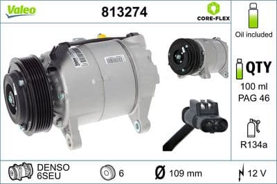 Compresor, aire acondicionado VALEO 813274