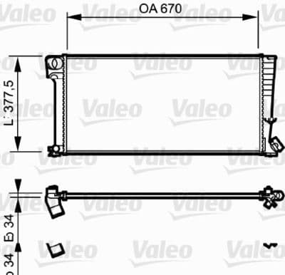 Radiador, refrigeración del motor VALEO 731743