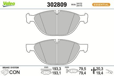 Juego de balatas de freno VALEO 302809