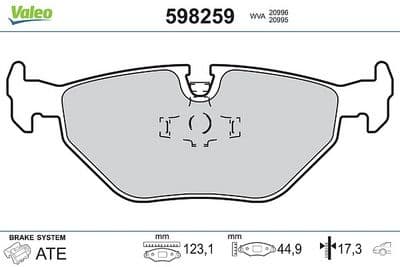 Juego de balatas de freno VALEO 598259