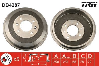 Tambor de freno TRW DB4287