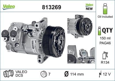 Compresor, aire acondicionado VALEO 813269