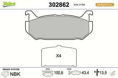 Juego de balatas de freno VALEO 302862