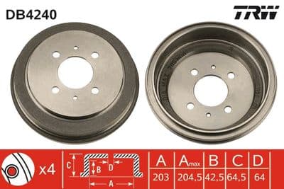 Tambor de freno TRW DB4240