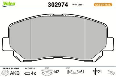 Juego de balatas de freno VALEO 302974
