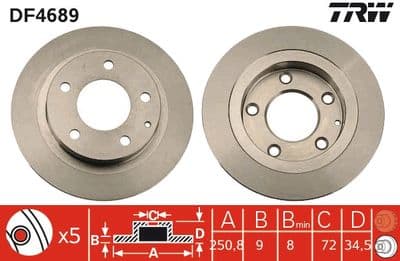 Disco de freno TRW DF4689