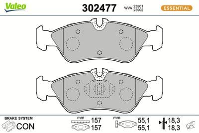 Juego de balatas de freno VALEO 302477