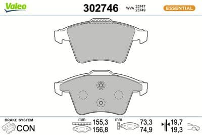 Juego de balatas de freno VALEO 302746