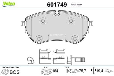 Juego de balatas de freno VALEO 601749