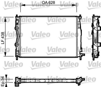 Radiador, refrigeración del motor VALEO 735115