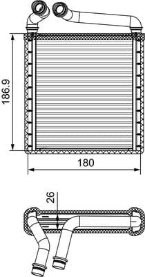 Radiador de calefacción, calefacción interior VALEO 811500