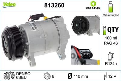 Compresor, aire acondicionado VALEO 813260