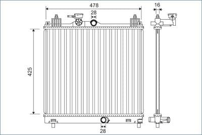 Radiador, refrigeración del motor VALEO 701138