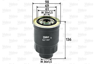 Filtro combustible VALEO 587707