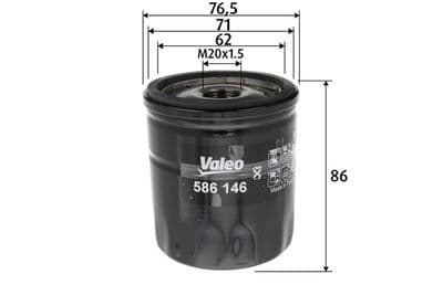 Filtro de aceite VALEO 586146