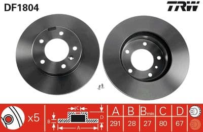 Disco de freno TRW DF1804
