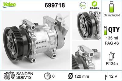 Compresor, aire acondicionado VALEO 699718