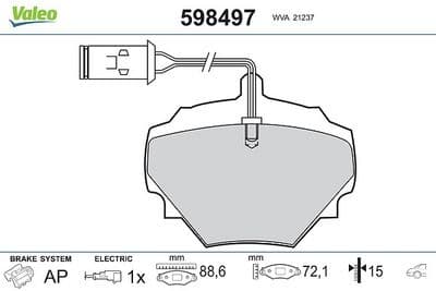 Juego de balatas de freno VALEO 598497