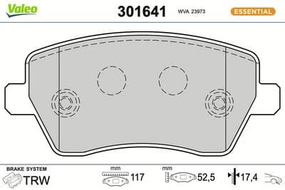 Juego de balatas de freno VALEO 301641