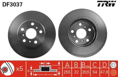 Disco de freno TRW DF3037