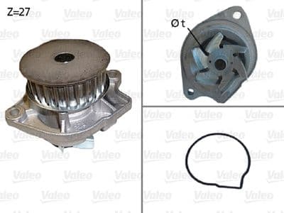 Bomba de agua, refrigeración del motor VALEO 506576