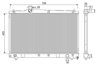 Radiador, refrigeración del motor VALEO 701348