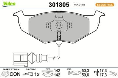 Juego de balatas de freno VALEO 301805
