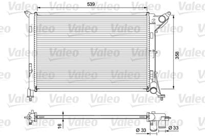 Radiador, refrigeración del motor VALEO 701730